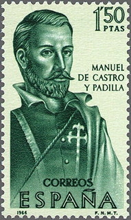 z vendido España 1966 1754 Sello * VII Forjadores América Manuel de Castro y Padilla c/charnela Timbre Espagne Spain Spagna Espana Spanje Spanien 